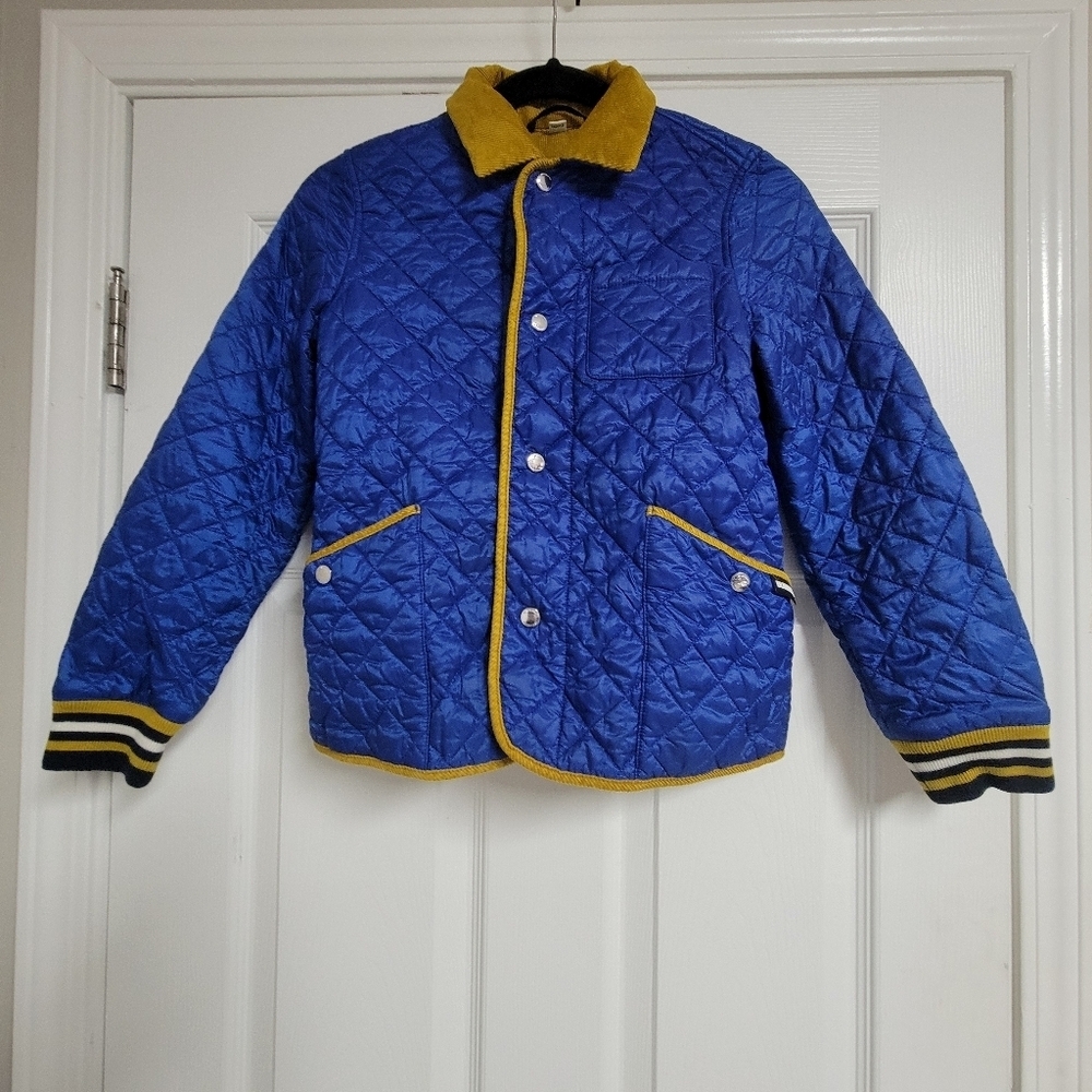 Burberry Blue And Yellow Kids Puffer Jacket Kids Size 10Y.